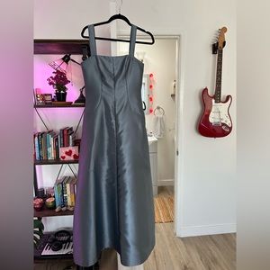 Blue silver formal wedding or prom dress